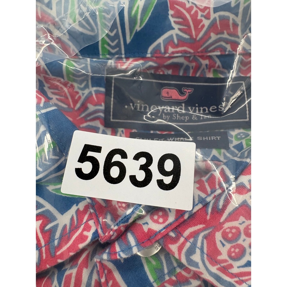 Vineyard Vines Slim Fit Whale Shirt Men's M‎ Palm Tree Print Button Down Cotton - Picture 9 of 9